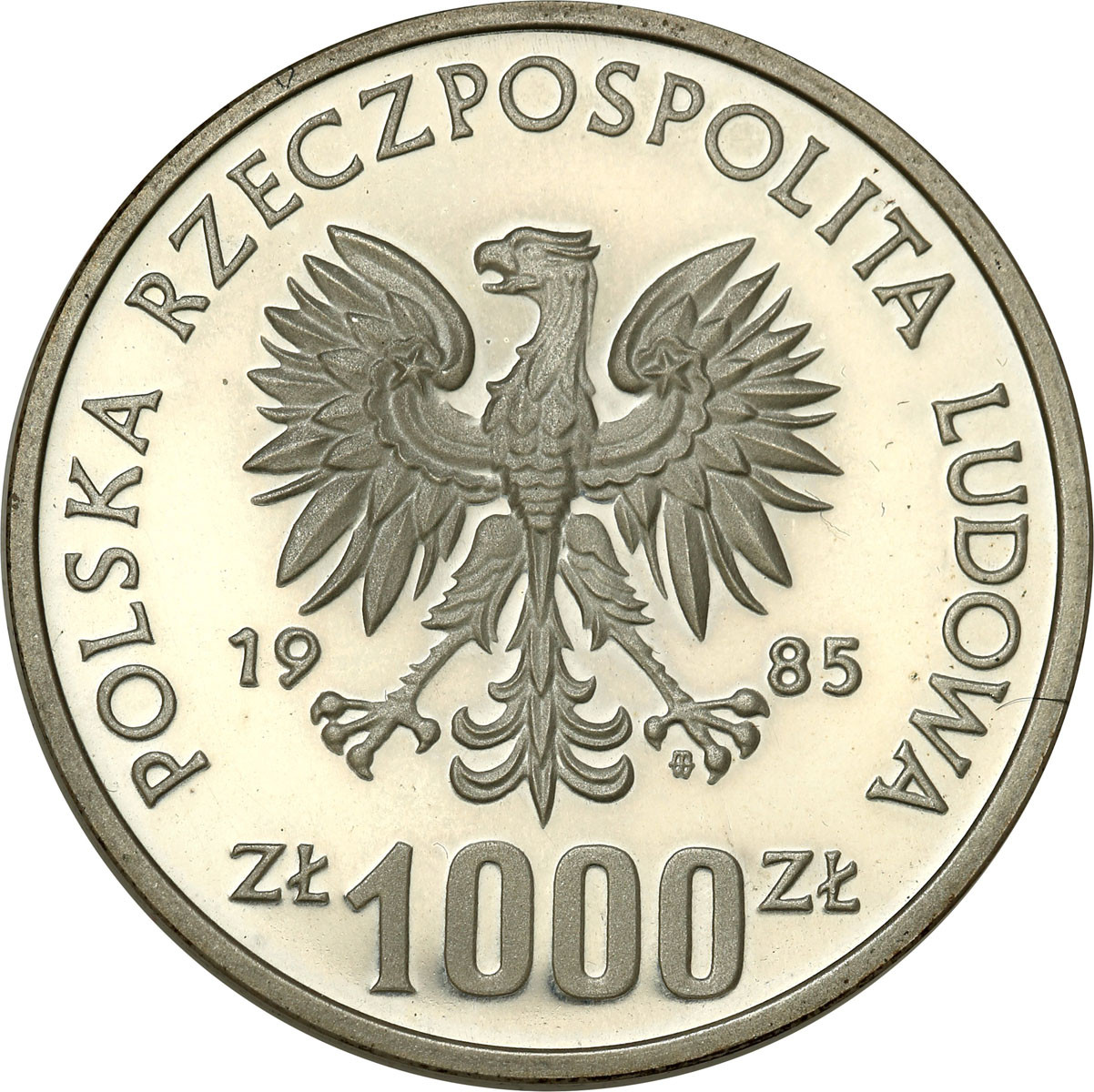 PRL. PRÓBA srebro 1000 złotych 1985 Wiewiórka